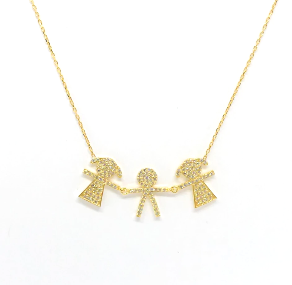 Two Girls One Boy Necklace