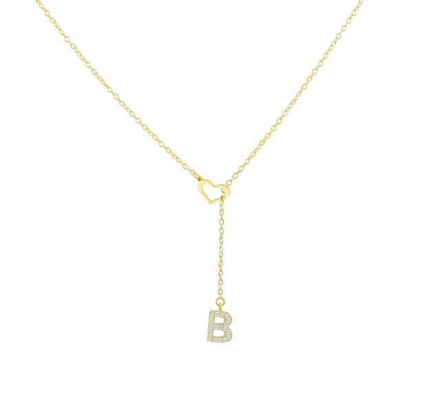 Pave Initial Heart Necklace